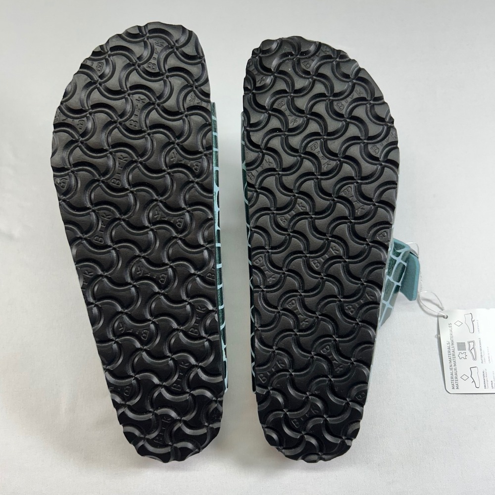 Birkenstock Arizona Green Metallic Crocodile Embossed Sandals Women 40 L9 M7 NEW - Picture 6 of 6